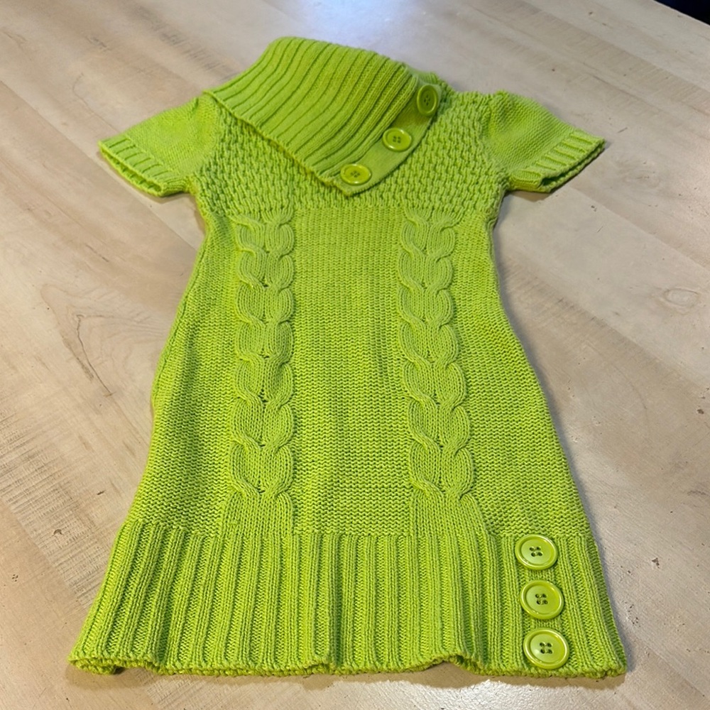 Doll house Vibrant Knit Sweater Dress with Button Accents